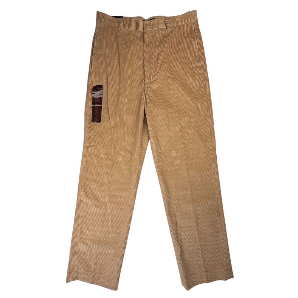 Oleg Cassini Men's 32x30/31 Camel 75% Silk Corduroy Pants NWT Flat Front